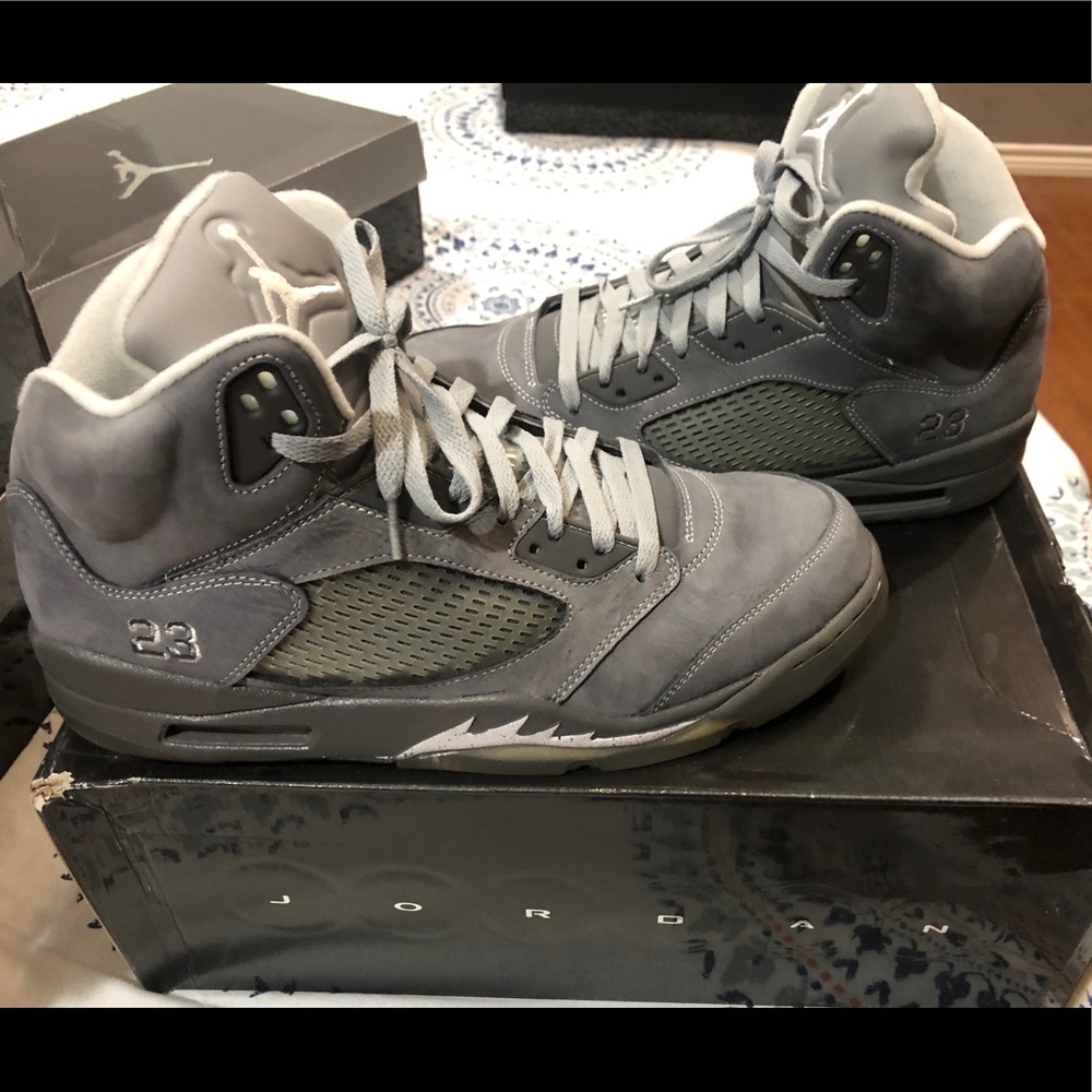 Nike Air Jordan V 5 Retro Sz 12 Wolf Grey